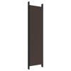 6-Panel Room Divider Brown 118.1"x78.7" Fabric