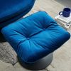 Swivel Leisure chair lounge chair velvet blue color with ottoman