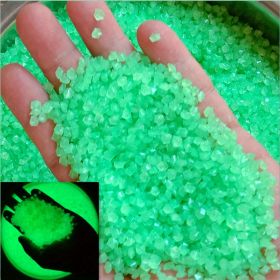 2000pcs/bag Glow In Dark Artificial Stone Gardening Aquarium Landscape Fluorescent Small Stone Vase Hourglass Luminous Sand Fluorescent Particles 50g (Color: Dark Green)