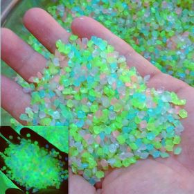 2000pcs/bag Glow In Dark Artificial Stone Gardening Aquarium Landscape Fluorescent Small Stone Vase Hourglass Luminous Sand Fluorescent Particles 50g (Color: Multicolor)