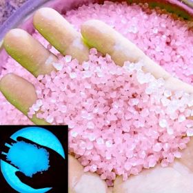 2000pcs/bag Glow In Dark Artificial Stone Gardening Aquarium Landscape Fluorescent Small Stone Vase Hourglass Luminous Sand Fluorescent Particles 50g (Color: Purple)