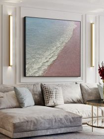 100% Handmade Abstract simple pure thick ocean sea landscape modern Oil Painting Modern Living room Home Decoration (size: 90x90cm)