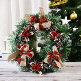 Christmas Decorations for Home Hanging Stairs Garland Wall Hanging (Color: Army Green)