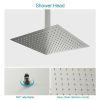 Lordear 12 Inch 3-Spray Shower System With Square Ceiling Mounted Adjustable Shower Head And Handheld Shower With Hose