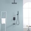 Lordear 12 Inch 3-Spray Shower System With Square Ceiling Mounted Adjustable Shower Head And Handheld Shower With Hose