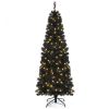 Pre-lit Christmas Halloween Tree with PVC Branch Tips and Warm White Lights