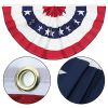 1pc Printed Stripes Stars USA Pleated Fan Bunting Half Banner Flag For July 4th Independence Day Decoration USA Pleated Fan Flag