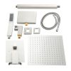 Lordear 12 Inch 3-Spray Shower System With Square Ceiling Mounted Adjustable Shower Head And Handheld Shower With Hose