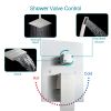 Lordear 12 Inch 3-Spray Shower System With Square Ceiling Mounted Adjustable Shower Head And Handheld Shower With Hose