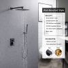 Shower System Shower Faucet Combo Set Wall Mounted with 10" Rainfall Shower Head and handheld shower faucet, Chrome Finish with Brass Valve Rough-In