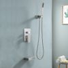 Lordear 12 Inch 3-Spray Shower System With Square Ceiling Mounted Adjustable Shower Head And Handheld Shower With Hose