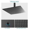 Lordear 12 Inch 3-Spray Shower System With Square Ceiling Mounted Adjustable Shower Head And Handheld Shower With Hose