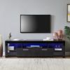 20 minutes quick assemble, modern TV Stand with LED Lights,high glossy front TV Cabinet,can be assembled in Lounge Room, Living Room or Bedroom